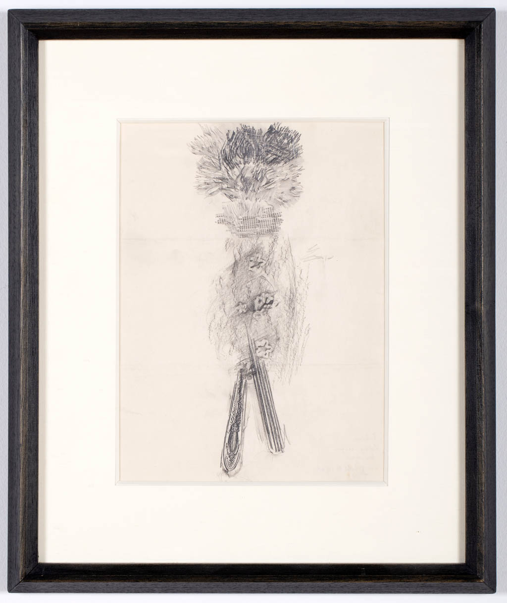 Cadavre Exquis - Exquisite Corpse - (Elisa Breton, Benjamin Peret, Andre Breton) - FRAMED - 1949 pencil and frottage on paper